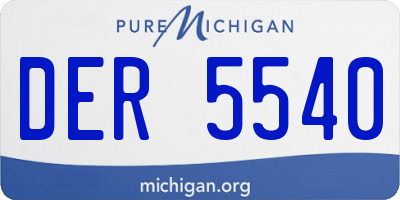 MI license plate DER5540