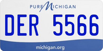 MI license plate DER5566