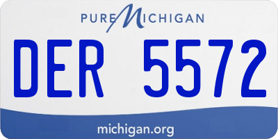 MI license plate DER5572