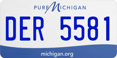 MI license plate DER5581