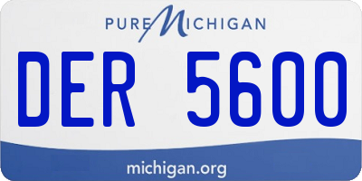 MI license plate DER5600
