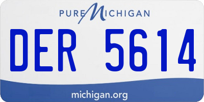 MI license plate DER5614