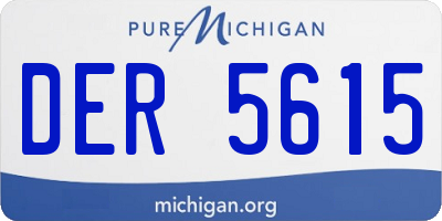 MI license plate DER5615