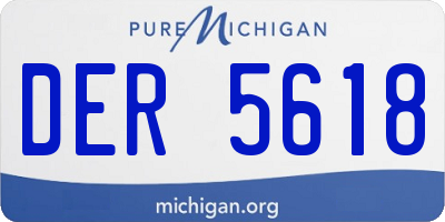 MI license plate DER5618