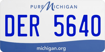 MI license plate DER5640