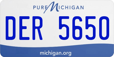 MI license plate DER5650
