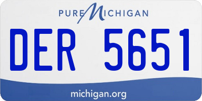 MI license plate DER5651