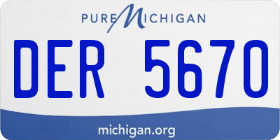 MI license plate DER5670