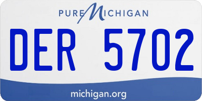 MI license plate DER5702
