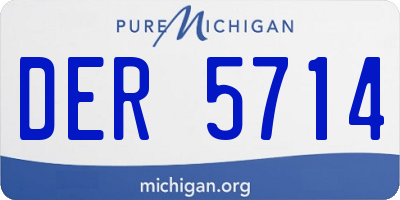 MI license plate DER5714
