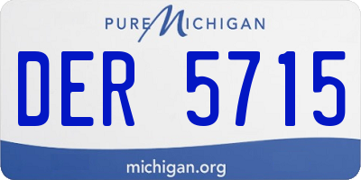 MI license plate DER5715