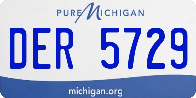 MI license plate DER5729