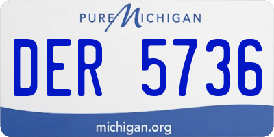 MI license plate DER5736