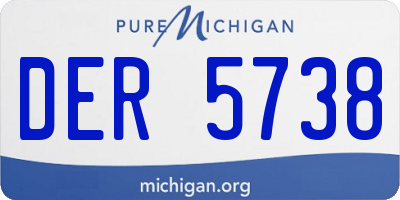 MI license plate DER5738