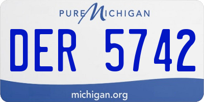 MI license plate DER5742