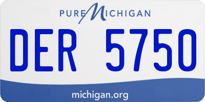 MI license plate DER5750