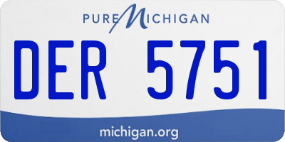 MI license plate DER5751