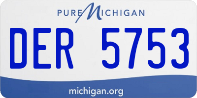 MI license plate DER5753