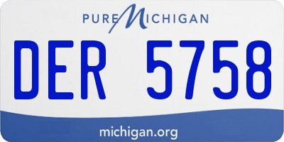 MI license plate DER5758