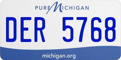 MI license plate DER5768