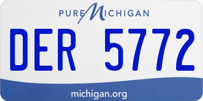 MI license plate DER5772