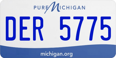 MI license plate DER5775