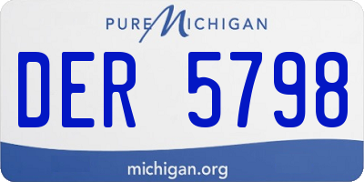 MI license plate DER5798