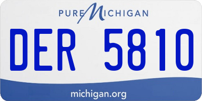 MI license plate DER5810