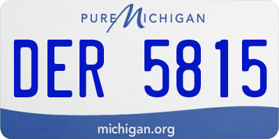 MI license plate DER5815