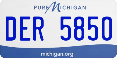 MI license plate DER5850