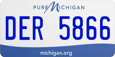 MI license plate DER5866