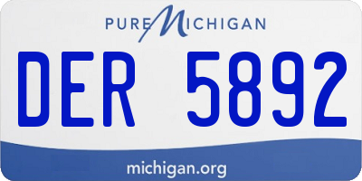 MI license plate DER5892