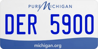 MI license plate DER5900