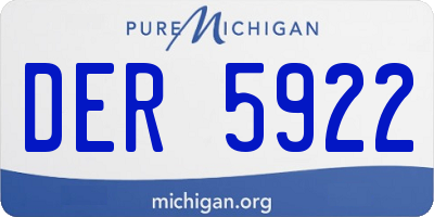 MI license plate DER5922