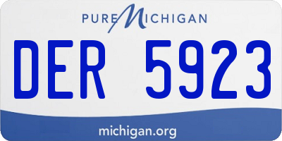 MI license plate DER5923