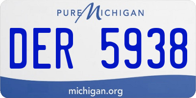 MI license plate DER5938