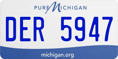 MI license plate DER5947