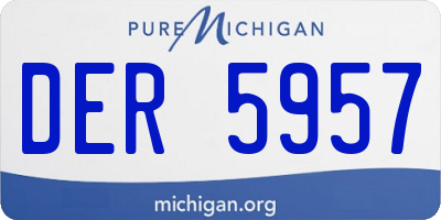 MI license plate DER5957