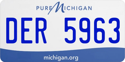 MI license plate DER5963