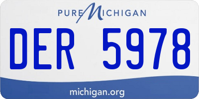 MI license plate DER5978