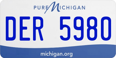 MI license plate DER5980