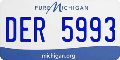 MI license plate DER5993