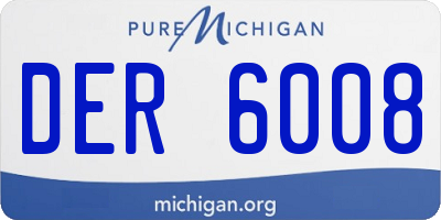 MI license plate DER6008