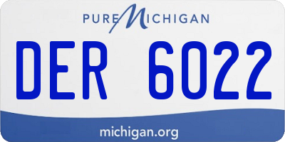 MI license plate DER6022