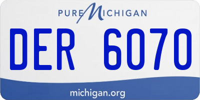 MI license plate DER6070