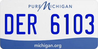 MI license plate DER6103