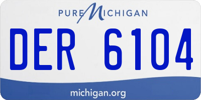 MI license plate DER6104
