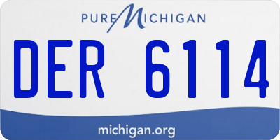 MI license plate DER6114