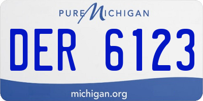 MI license plate DER6123