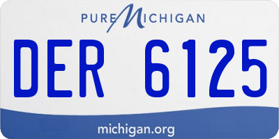 MI license plate DER6125